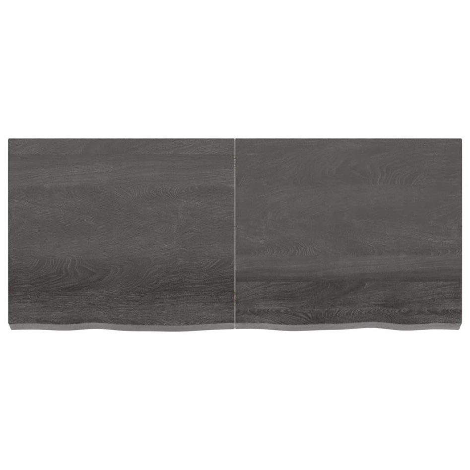 Encimera de baño madera tratada marrón oscuro 140x60x(2-6)