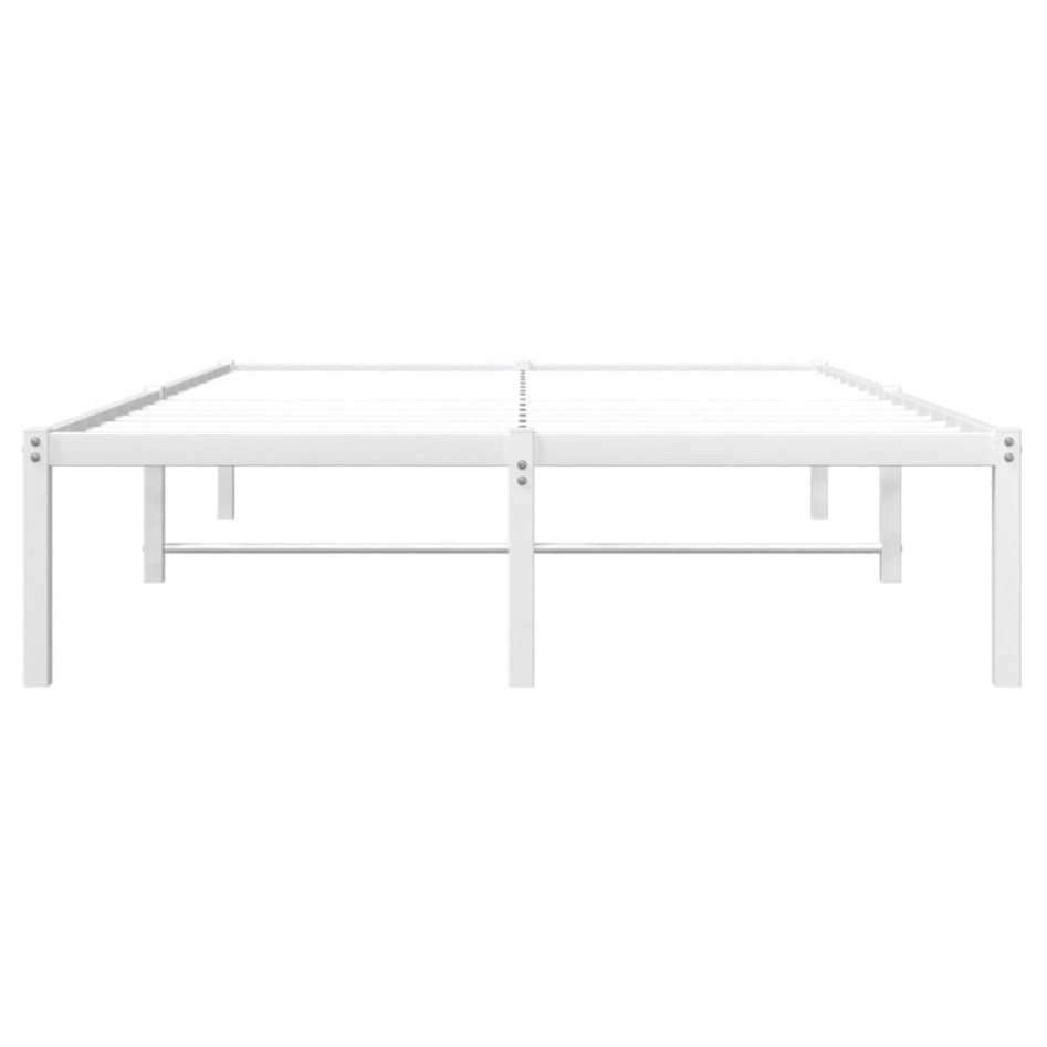 Estructura de cama de metal blanca 120x190