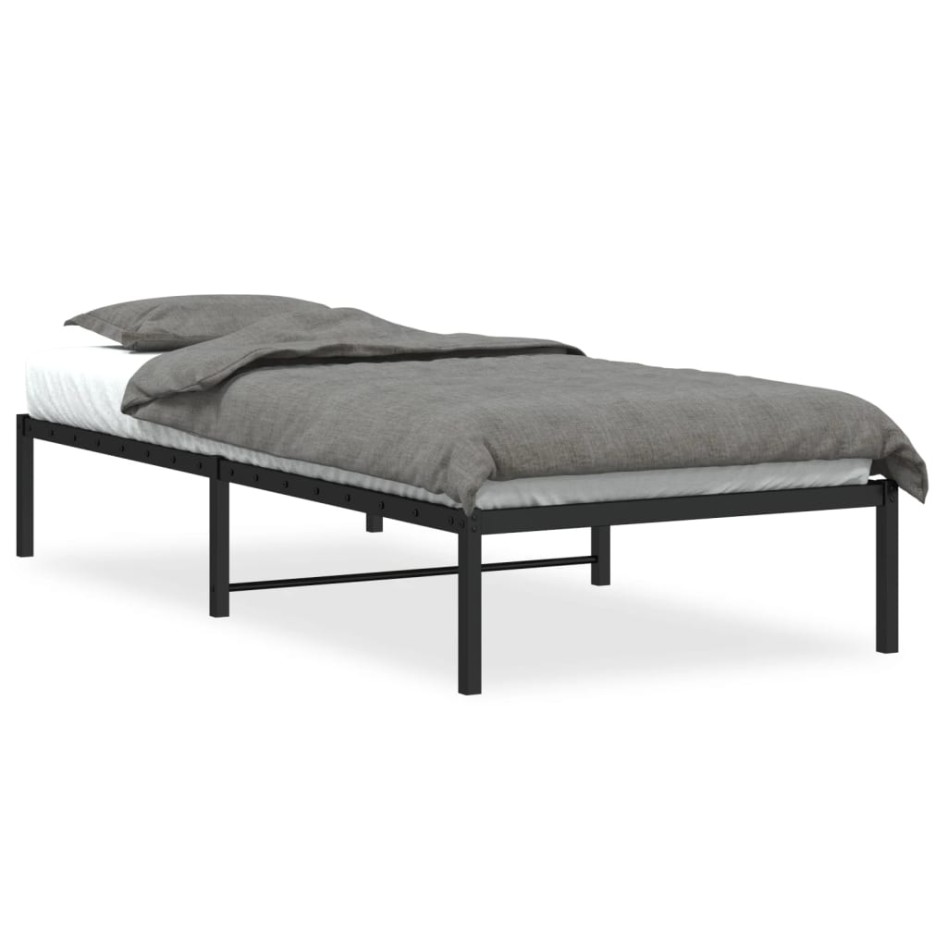 Estructura de cama sin colchón metal negro 90x190