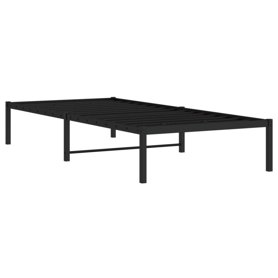 Estructura de cama sin colchón metal negro 90x190