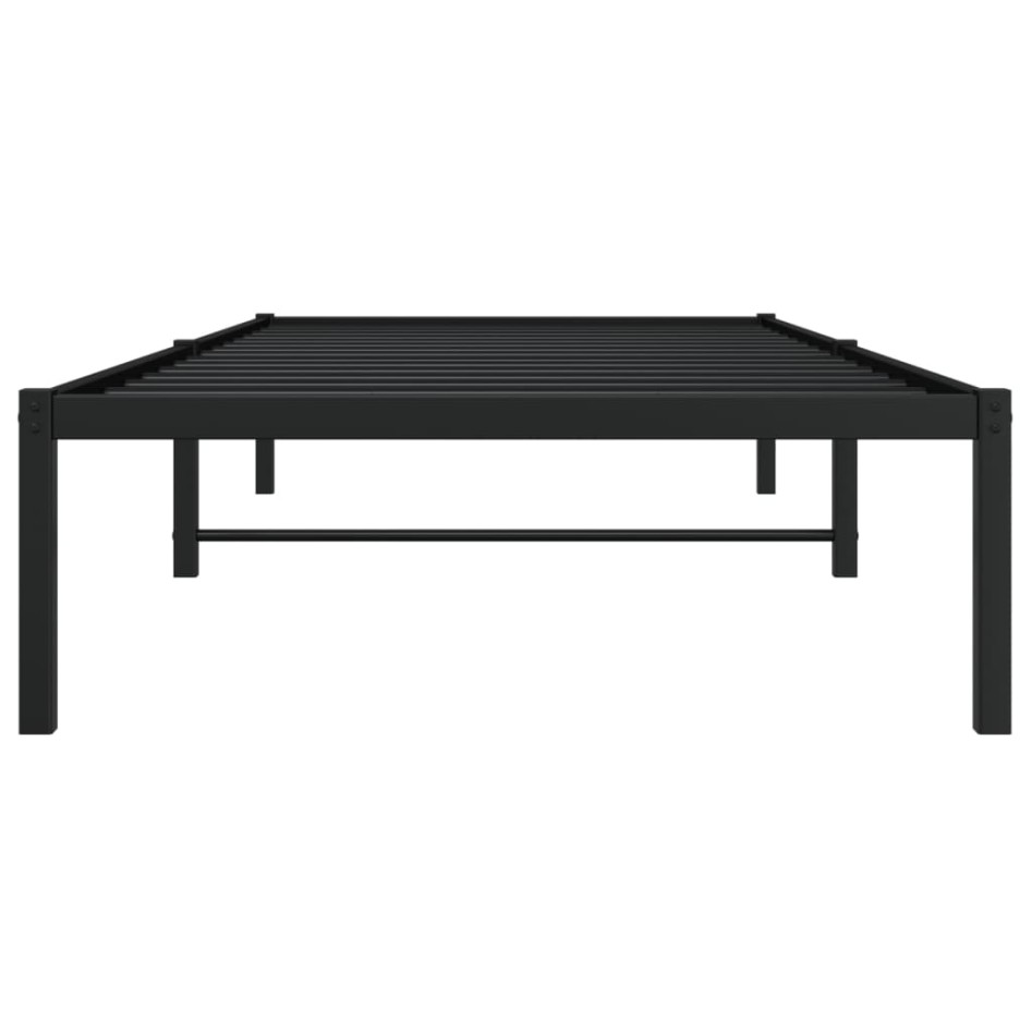 Estructura de cama sin colchón metal negro 90x190