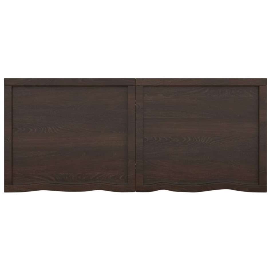 Encimera de baño madera tratada marrón oscuro 140x60x(2-6)