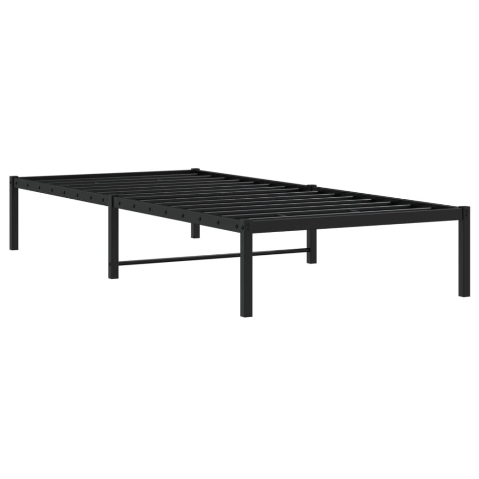 Estructura de cama sin colchón metal negro 90x190