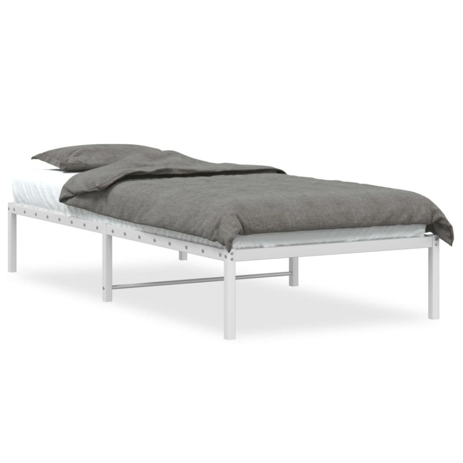 Estructura de cama sin colchón metal blanco 90x200