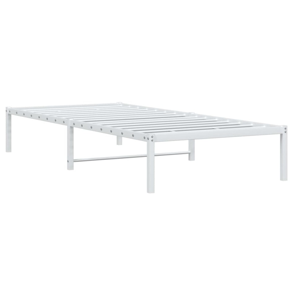 Estructura de cama sin colchón metal blanco 90x200