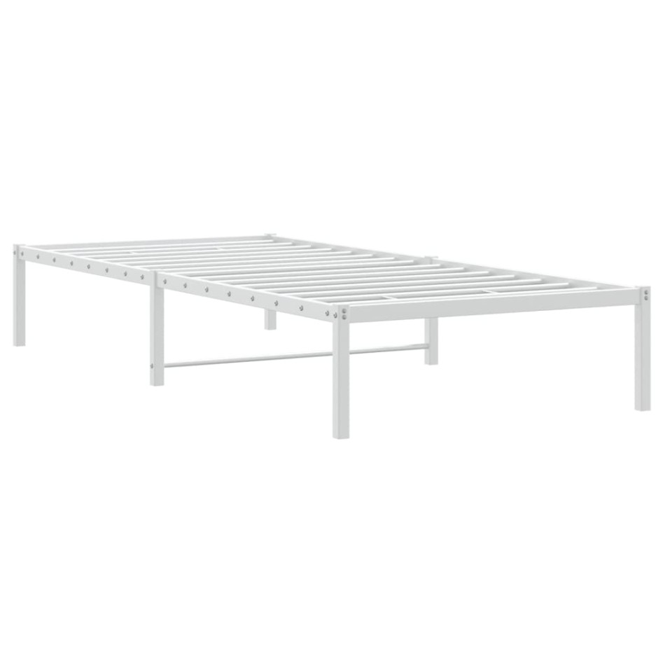Estructura de cama sin colchón metal blanco 90x200