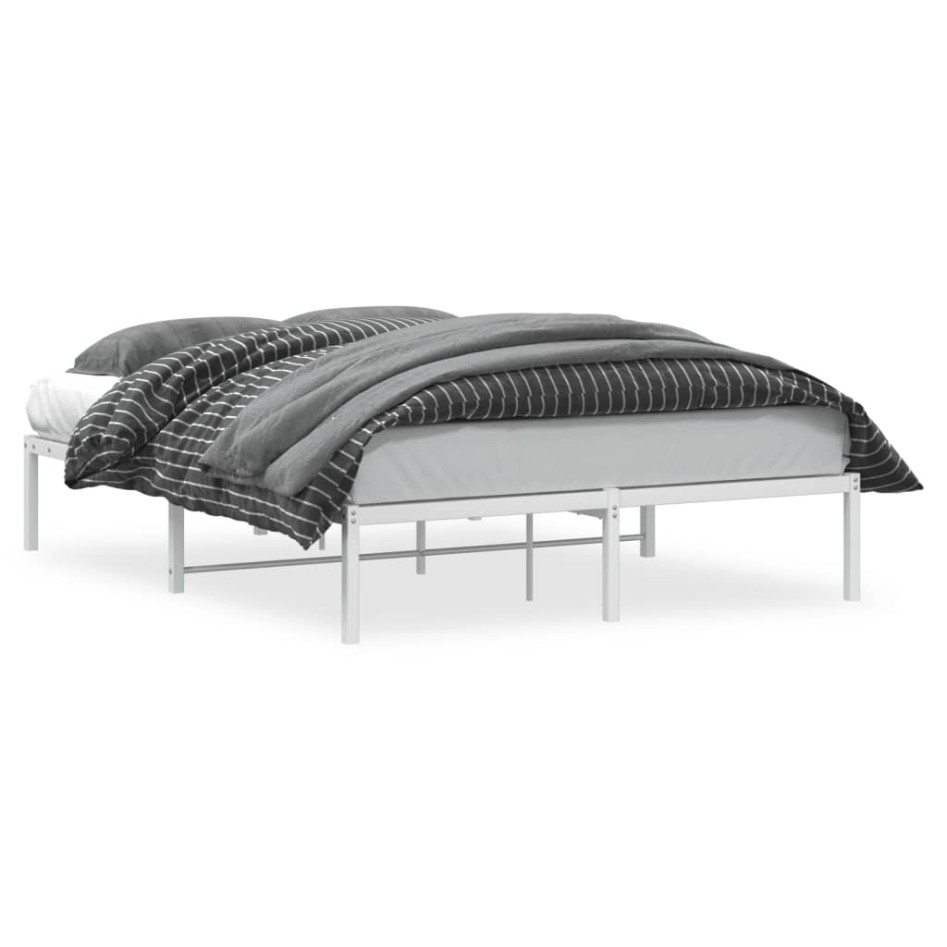 Estructura de cama de metal blanca 135x190