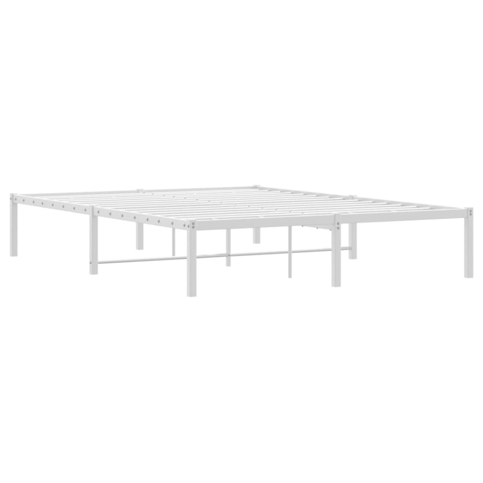 Estructura de cama de metal blanca 135x190