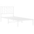 Estructura cama sin colchón con cabecero metal blanco 80x200