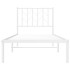 Estructura cama sin colchón con cabecero metal blanco 80x200