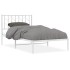 Estructura cama sin colchón con cabecero metal blanco
