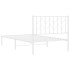 Estructura cama sin colchón con cabecero metal blanco