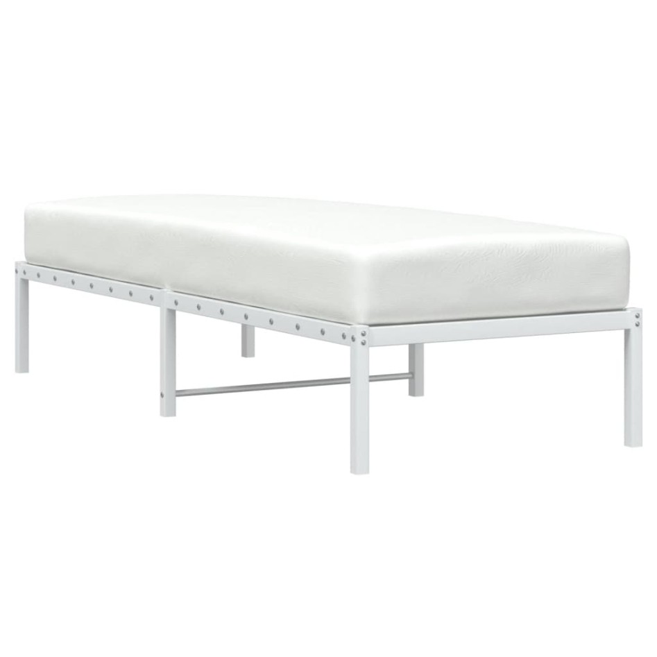 Estructura de cama sin colchón metal blanco 80x200
