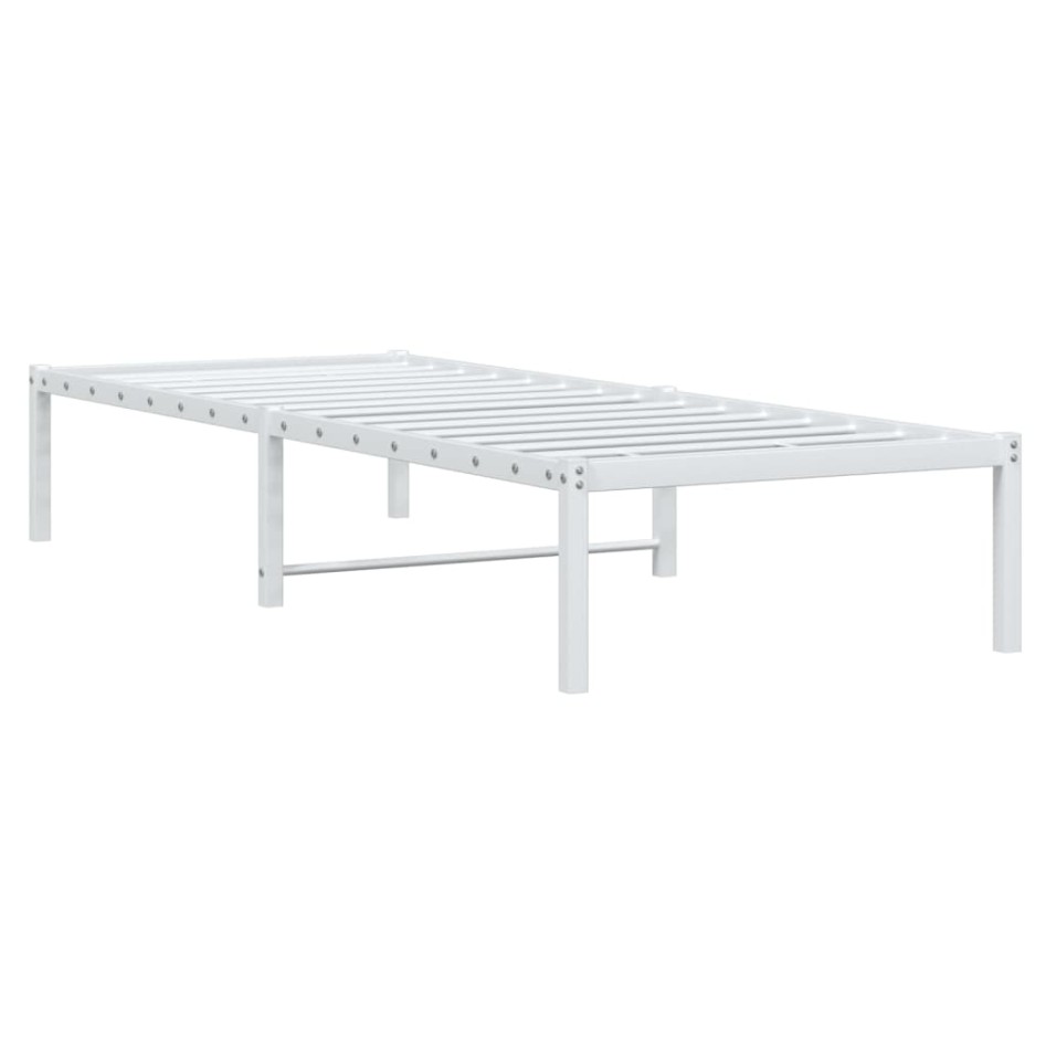 Estructura de cama sin colchón metal blanco 80x200