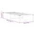 Estructura de cama sin colchón metal blanco 80x200