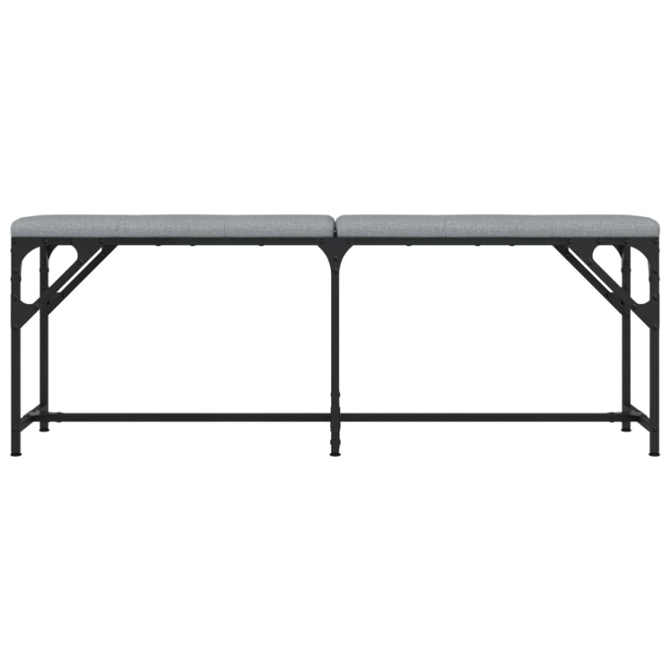 Banco de comedor acero y tela gris claro 124x32x45