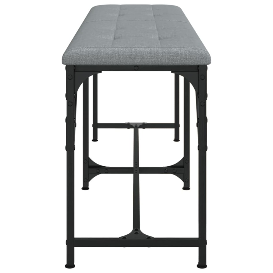 Banco de comedor acero y tela gris claro 124x32x45