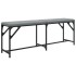 Banco de comedor acero y tela gris claro 124x32x45