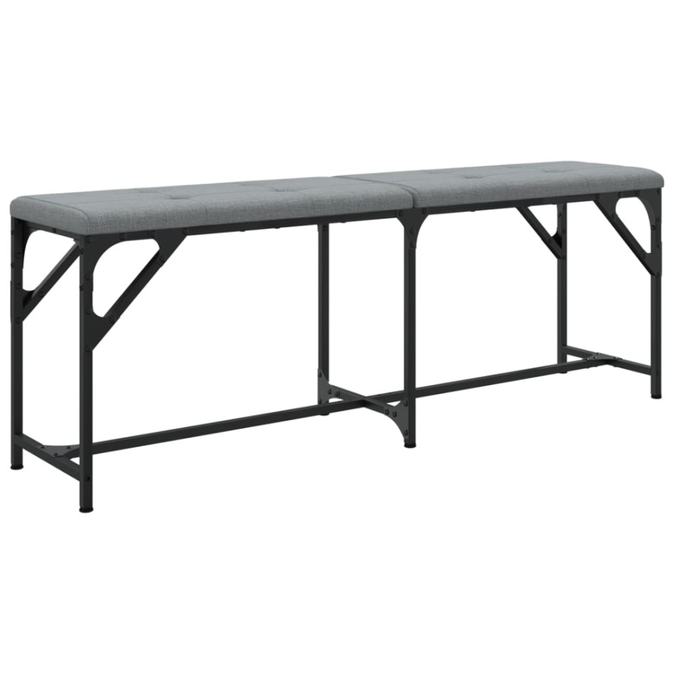 Banco de comedor acero y tela gris claro 124x32x45
