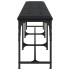 Banco de comedor acero y cuero sintético negro 186x32x45