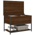 Banco almacenaje madera ingeniería marrón roble 70x42,5x47