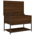 Banco almacenaje madera ingeniería marrón roble 70x42,5x47