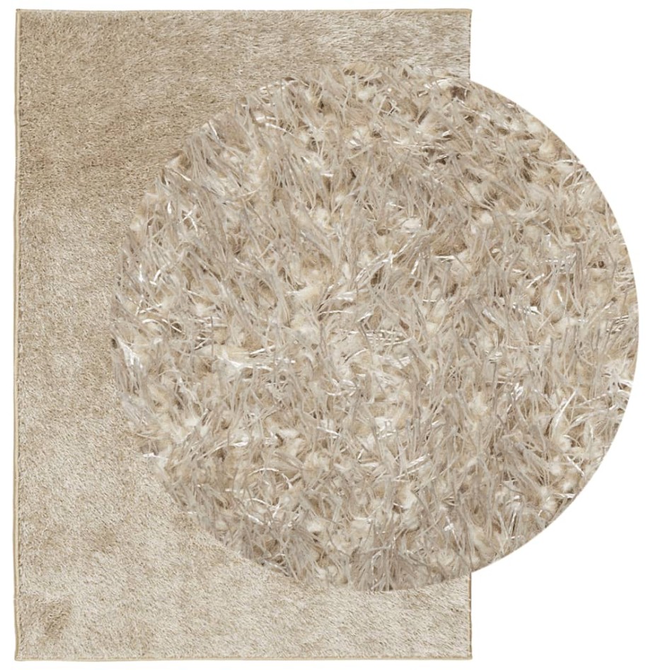 Alfombra pelo largo aspecto brillante ISTAN beige 140x200
