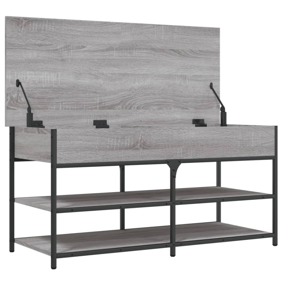 Banco zapatero madera de ingeniería gris Sonoma 100x42,5x50