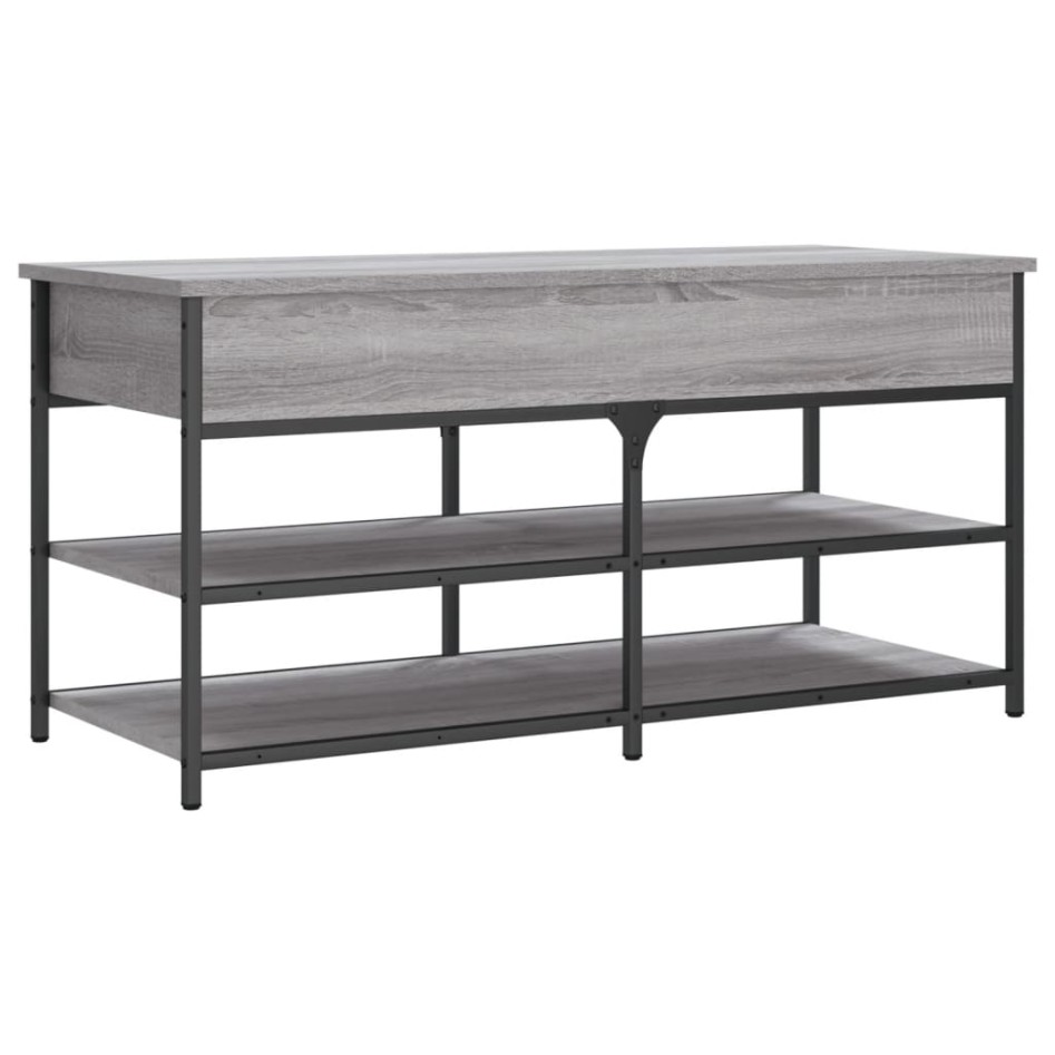 Banco zapatero madera de ingeniería gris Sonoma 100x42,5x50