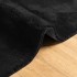 Alfombra de pelo corto suave lavable HUARTE negro 140x200