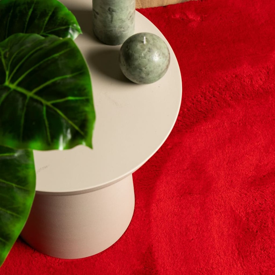 Alfombra de pelo corto suave lavable HUARTE rojo 160x230