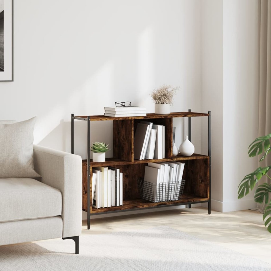 Estantería madera de ingeniería roble ahumado 102x28x77,5