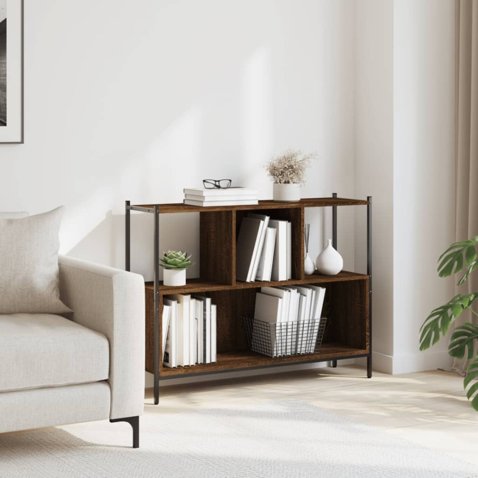 Estantería madera de ingeniería marrón roble 102x28x77,5