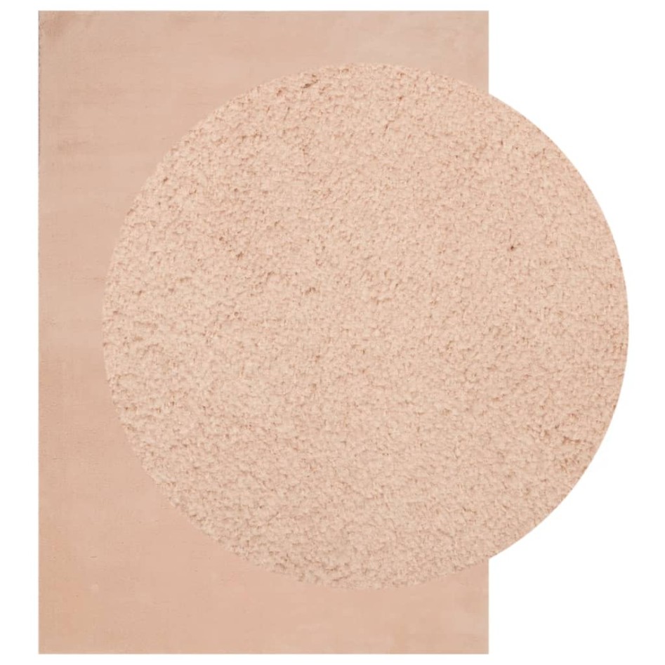 Alfombra de pelo corto suave lavable HUARTE rosado 160x230