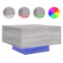 Mesa de centro con luces LED gris Sonoma 55x55x31