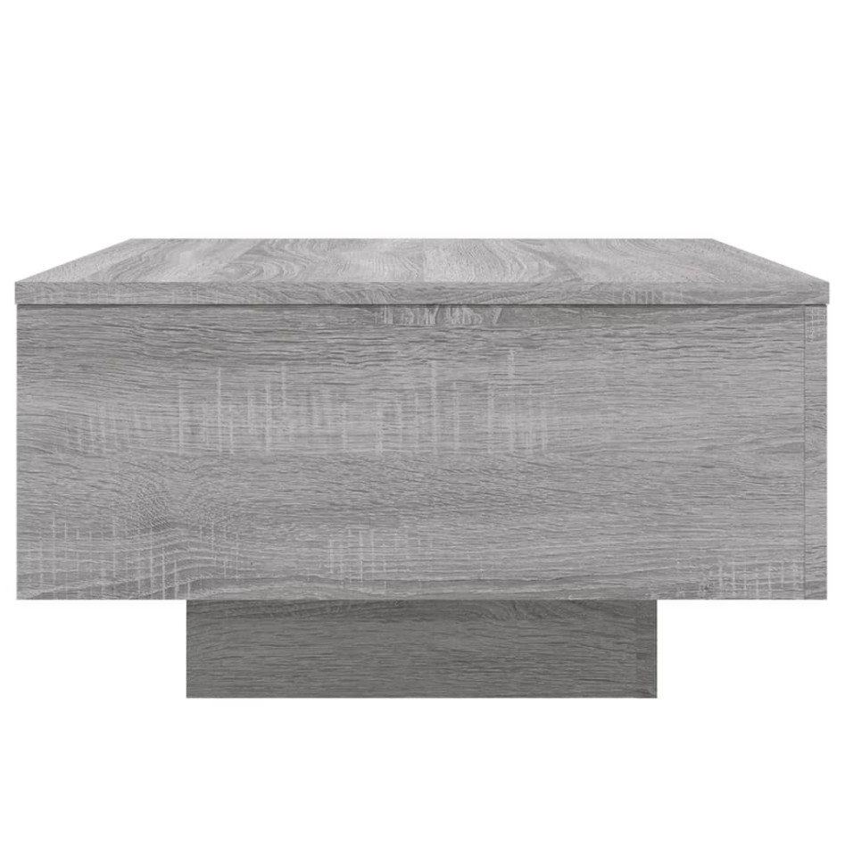 Mesa de centro con luces LED gris Sonoma 55x55x31