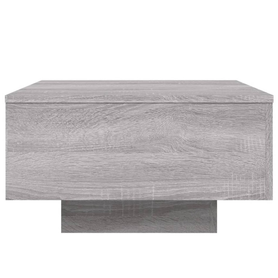 Mesa de centro con luces LED gris Sonoma 55x55x31