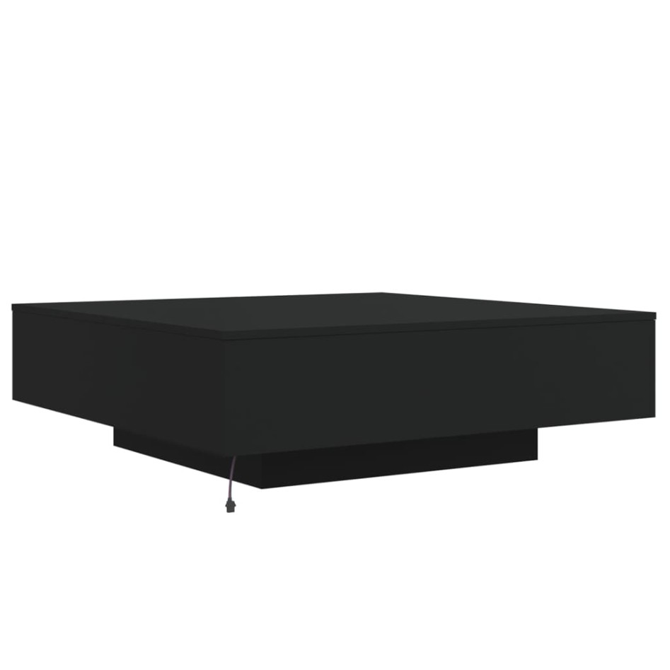 Mesa de centro con luces LED negro 100x100x31