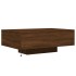 Mesa de centro con luces LED roble marrón 85x55x31