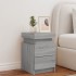Mesita de noche con luces LED gris Sonoma 35x39x55