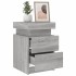 Mesita de noche con luces LED gris Sonoma 35x39x55