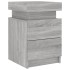 Mesita de noche con luces LED gris Sonoma 35x39x55