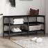 Banco zapatero madera de ingeniería negro 100x38,5x49