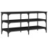 Banco zapatero madera de ingeniería negro 100x38,5x49