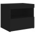 Mesita de noche con luces LED negro 50x40x45