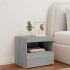 Mesita de noche con luces LED gris Sonoma 50x40x45