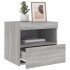 Mesita de noche con luces LED gris Sonoma 50x40x45