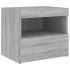 Mesita de noche con luces LED gris Sonoma 50x40x45