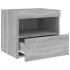 Mesita de noche con luces LED gris Sonoma 50x40x45