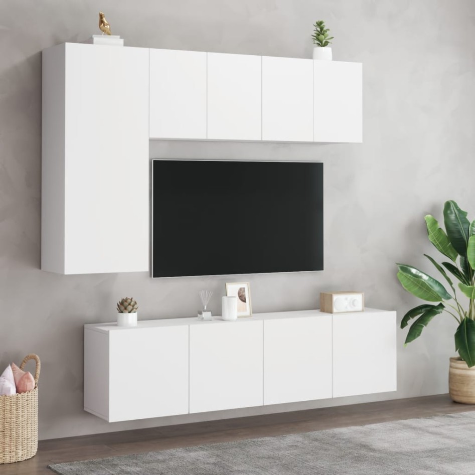 Muebles para TV de pared 2 unidades blanco 60x30x41